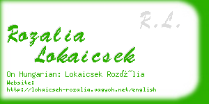 rozalia lokaicsek business card